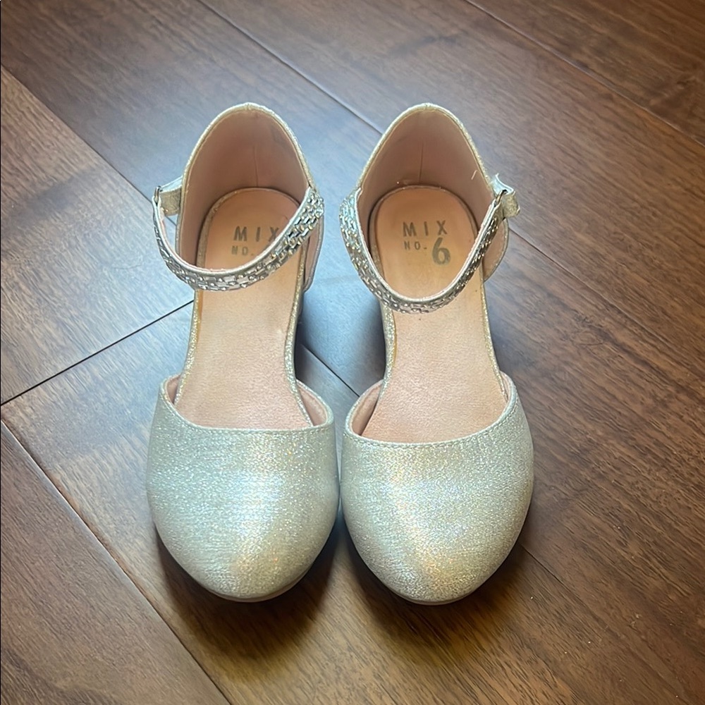 Mix No. 6 Silver Dress Shoes with Shimmering Mary Jane Style